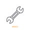 WrenchÂ orÂ spanner outline icon. Vector illustration. Hand work tools and instrument. Construction industry symbol